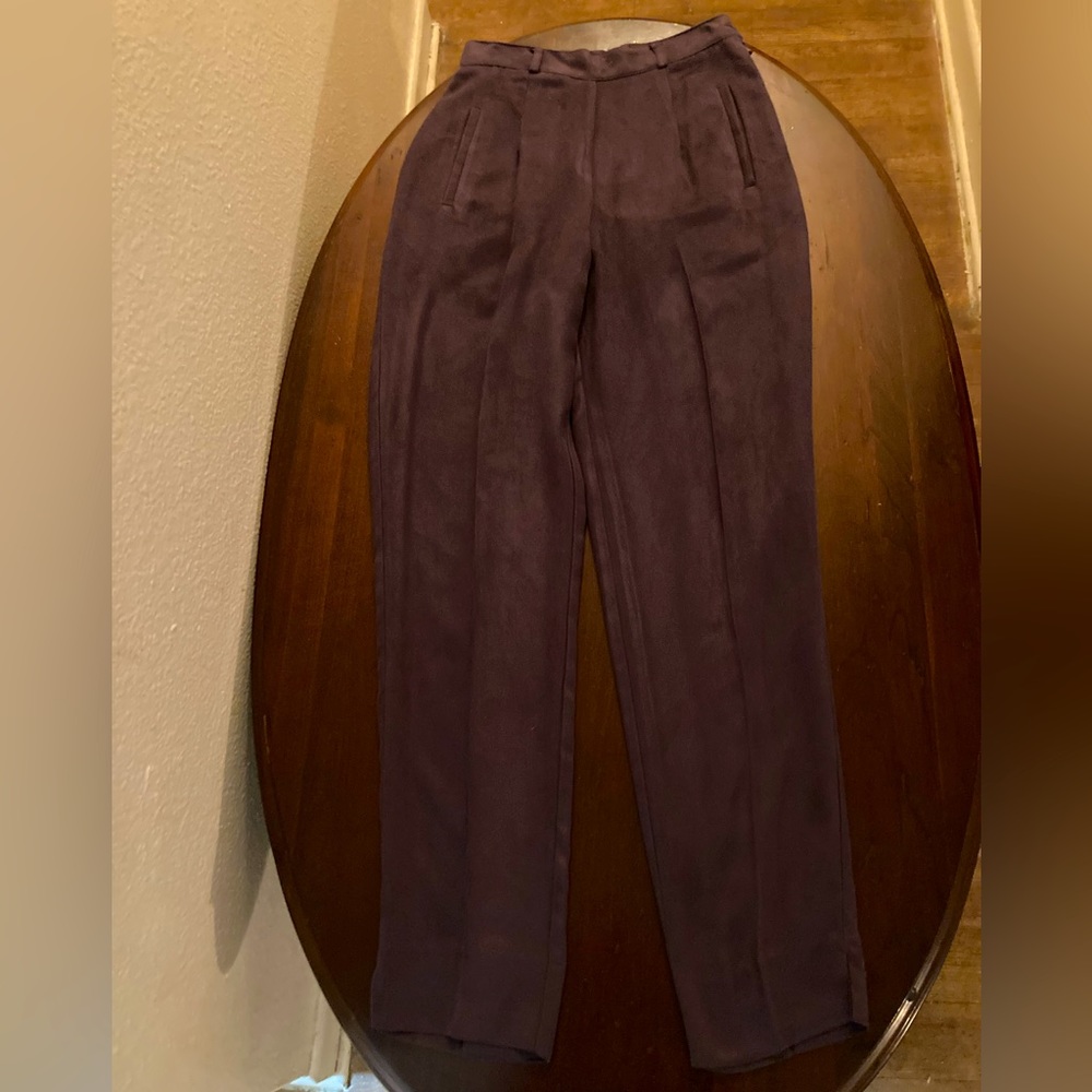 Elliot Lauren Slim Leg Stretch Dress Pants Eggplant Purple Brown Size 4